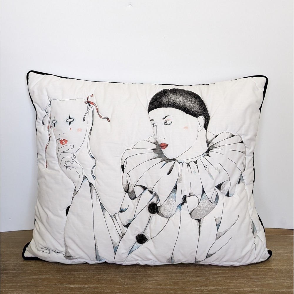 Vintage Pierrot JP Stevens Utica Pillow Sham/Cover ONLY w/Zipper 22x18"